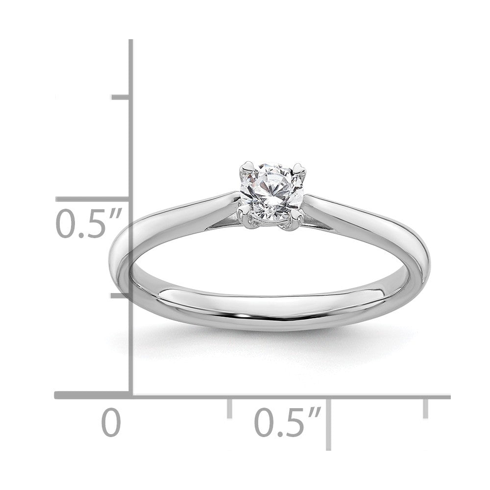 14kw 1/4 ct Lab Grown Diamond VS/SI+ G+ Round Solitaire Ring