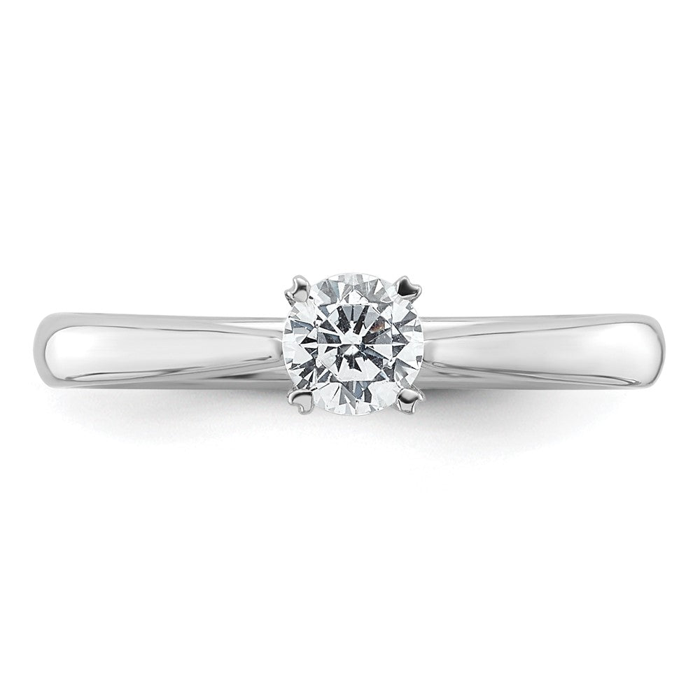 TO 14kw 1/3 ct Lab Grown Diamond VS+ F+ Comp. Round Solitaire Ring