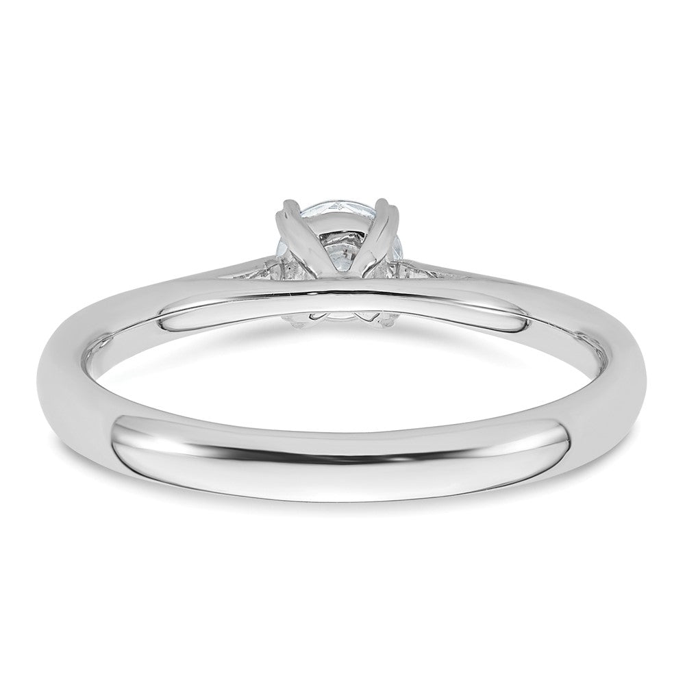 TO 14kw 1/3 ct Lab Grown Diamond VS+ F+ Comp. Round Solitaire Ring