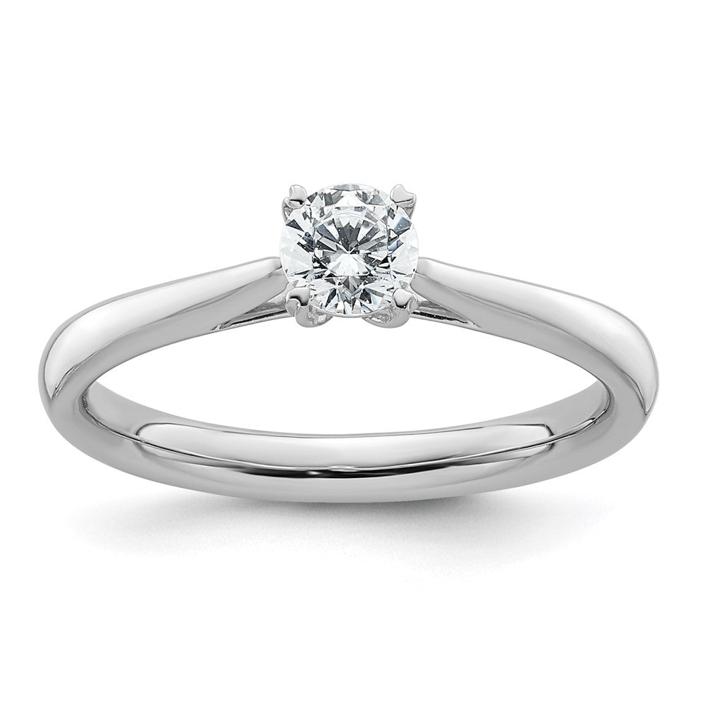 TO 14kw 1/3 ct Lab Grown Diamond VS+ F+ Comp. Round Solitaire Ring