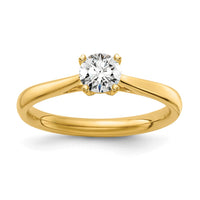 TO 14k 1/3 ct Lab Grown Diamond VS+ F+ Comp. Round Solitaire Ring