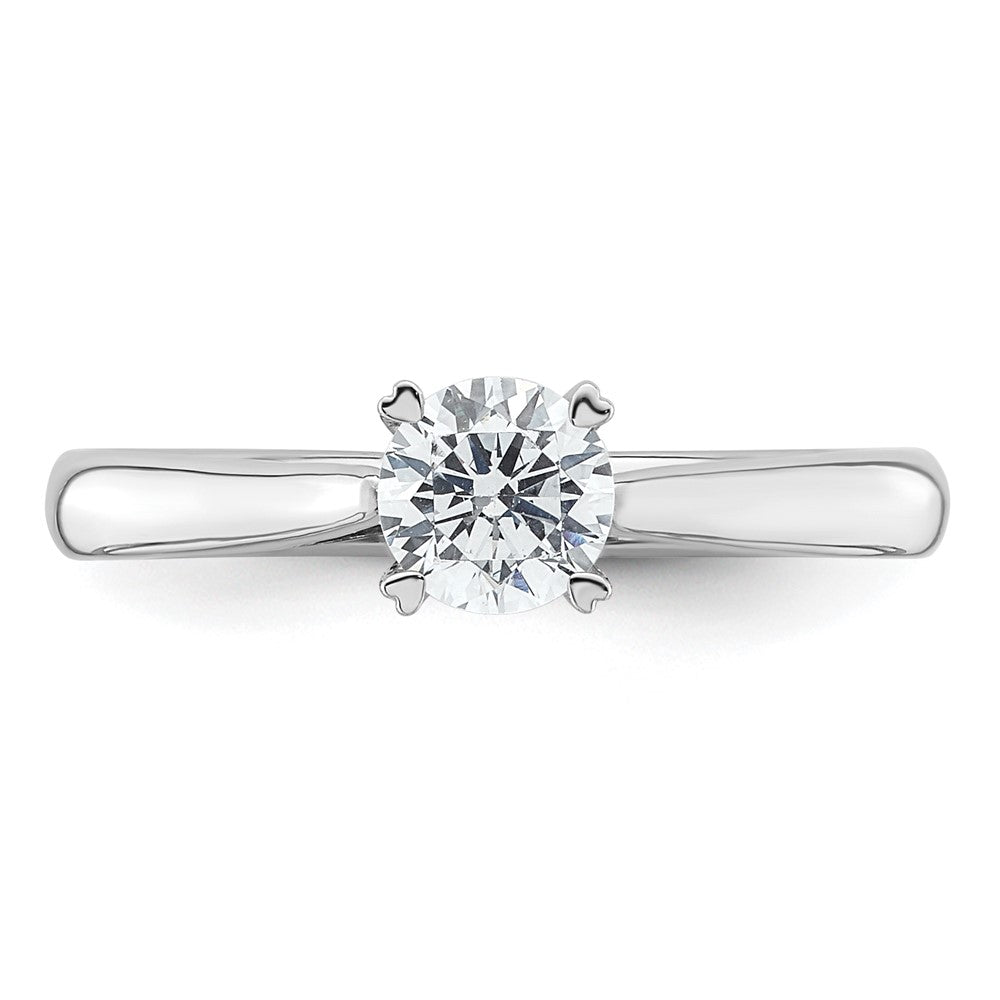 TO 14kw 1/2 ct Lab Grown Diamond VS+ F+ Comp. Round Solitaire Ring