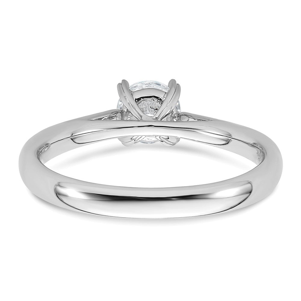 TO 14kw 1/2 ct Lab Grown Diamond VS+ F+ Comp. Round Solitaire Ring