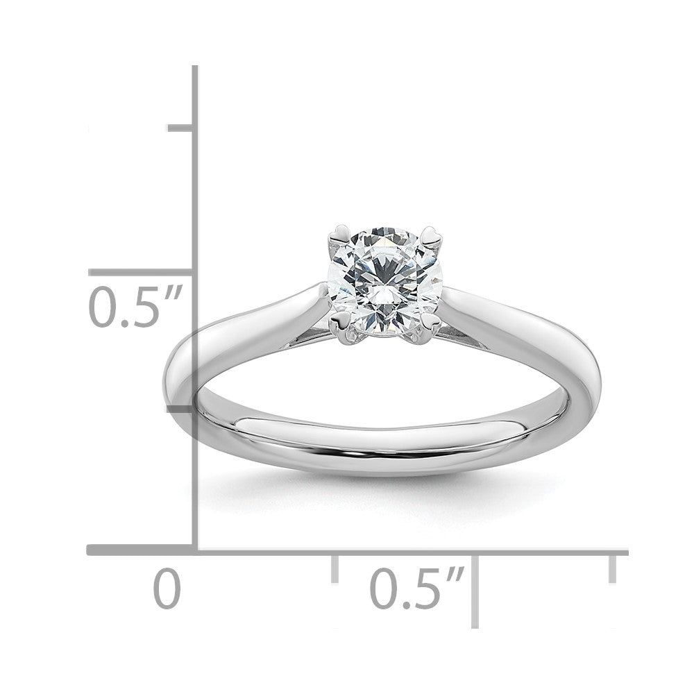 TO 14kw 1/2 ct Lab Grown Diamond VS+ F+ Comp. Round Solitaire Ring