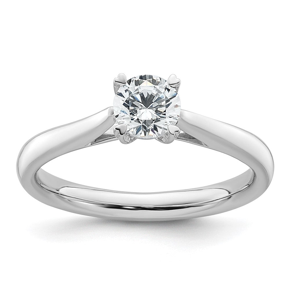 TO 14kw 1/2 ct Lab Grown Diamond VS+ F+ Comp. Round Solitaire Ring