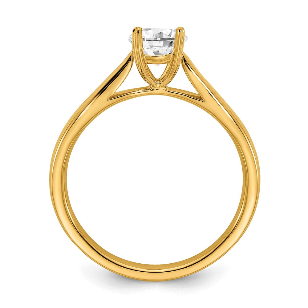 TO 14k 1/2 ct Lab Grown Diamond VS+ F+ Comp. Round Solitaire Ring