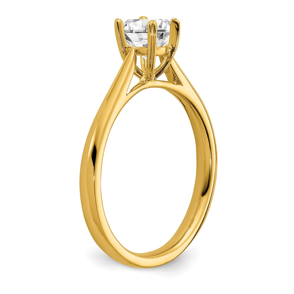 TO 14k 1/2 ct Lab Grown Diamond VS+ F+ Comp. Round Solitaire Ring