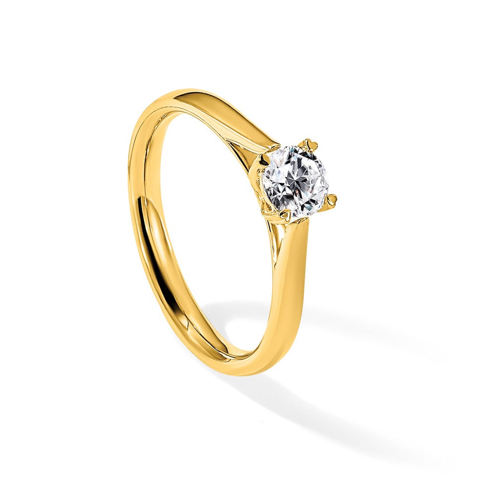 14k 1/3 ct Lab Grown Diamond VS/SI+ G+ Round Solitaire Ring