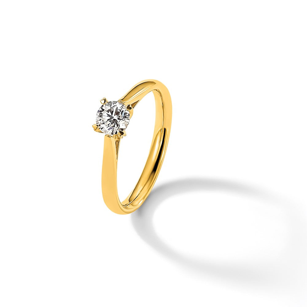 TO 14k 1/3 ct Lab Grown Diamond VS+ F+ Comp. Round Solitaire Ring