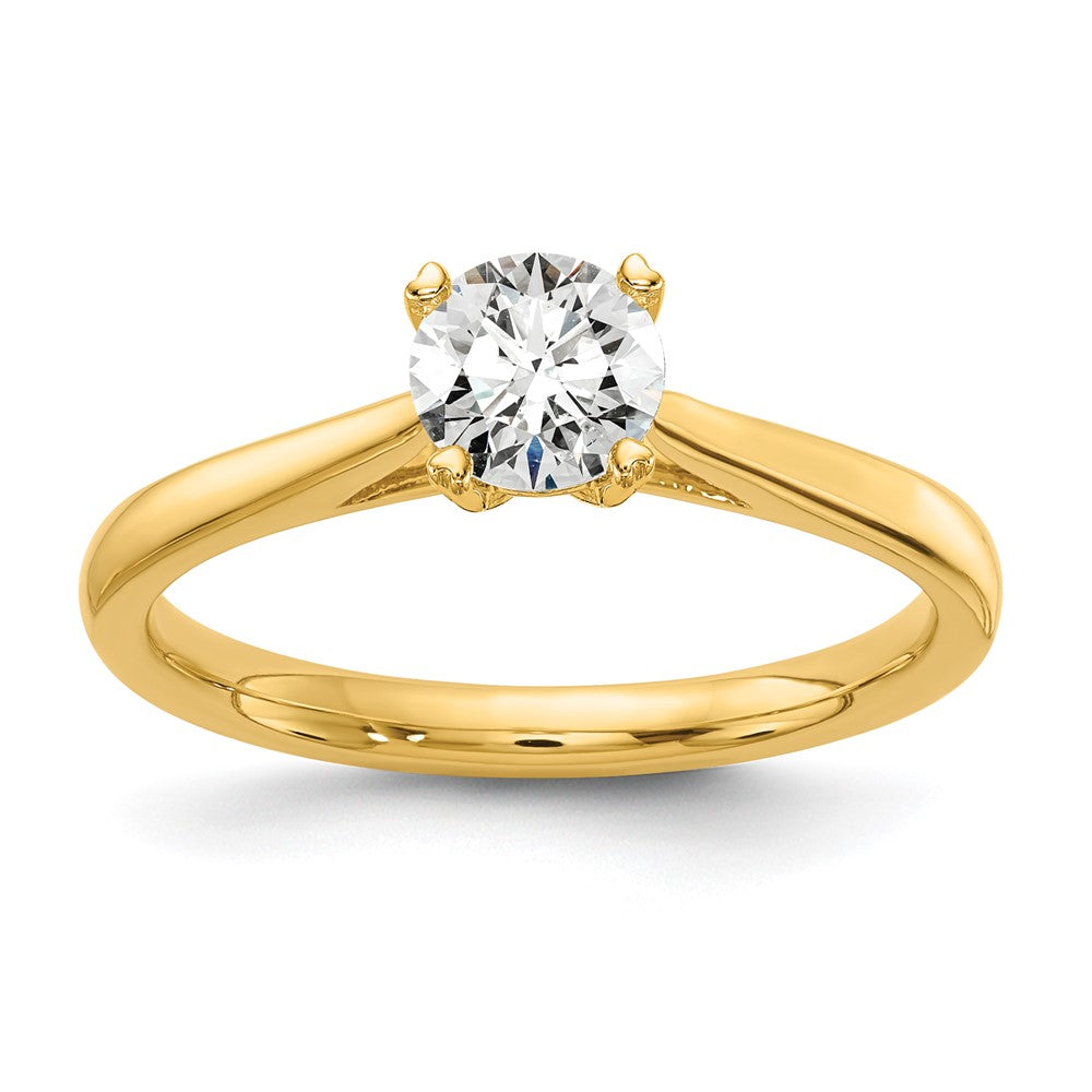 TO 14k 1/2 ct Lab Grown Diamond VS+ F+ Comp. Round Solitaire Ring