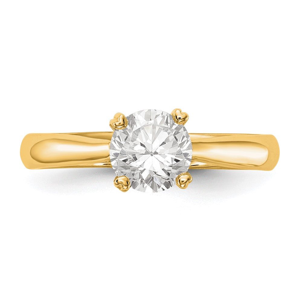 14k 3/4ct Cert Lab Grown Diamond VS+ F+ Comp Round Solitaire Eng Ring