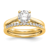 14k 3/4ct Cert Lab Grown Diamond VS+ F+ Comp Round Solitaire Eng Ring
