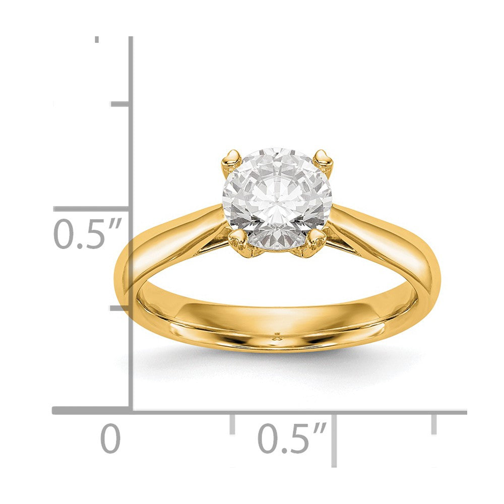 14k 1/4 ct Cert Comp Lab Grown Diamond VS+ F+ Round Solitaire Ring