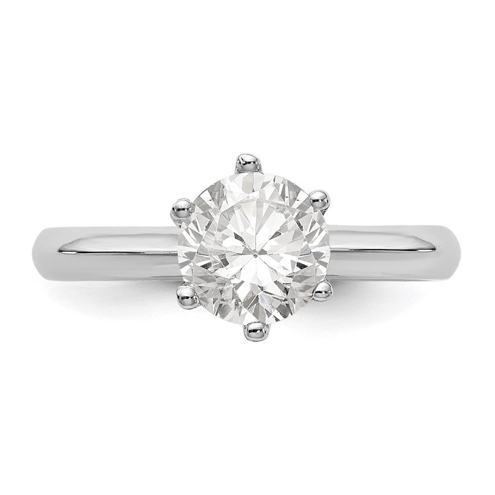 14k White Gold 6-Prong Round Solitaire Engagement Ring Mounting