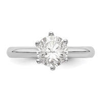 14k White Gold 6-Prong Round Solitaire Engagement Ring Mounting