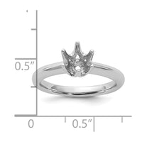 14k White Gold 6-Prong Round Solitaire Engagement Ring Mounting