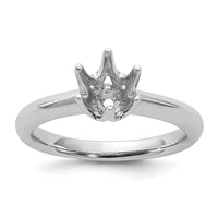 14k White Gold 6-Prong Round Solitaire Engagement Ring Mounting