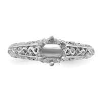 14k White Gold Round Solitaire 5/8 ct Center Engagement Ring Mounting