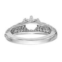 14k White Gold Round Solitaire 5/8 ct Center Engagement Ring Mounting