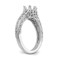 14k White Gold Round Solitaire 5/8 ct Center Engagement Ring Mounting