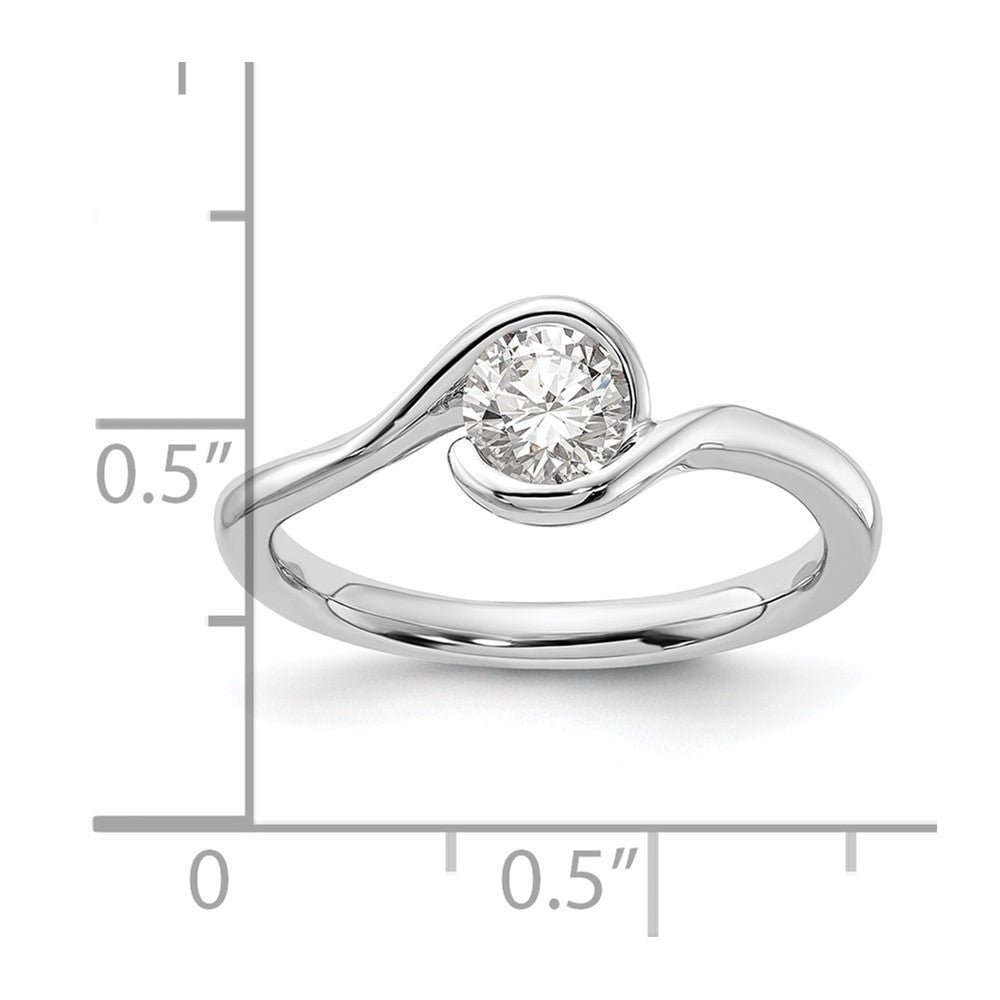 14kw 1/2 ct Lab Grown Diamond VS/SI+ G+ Complete Round Solitaire Ring