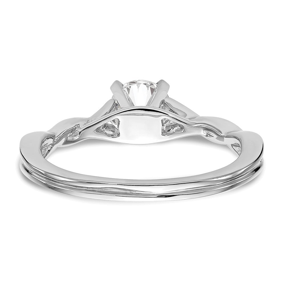 14k White Gold Twist Solitaire Peg Set Engagement Ring Mounting