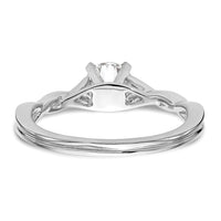 14k White Gold Twist Solitaire Peg Set Engagement Ring Mounting