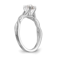 14k White Gold Twist Solitaire Peg Set Engagement Ring Mounting