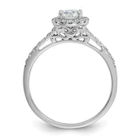 14kw 3/4ct Lab Grown Diamond VS/SI+ G+ Complete Size 8 Halo Eng Ring