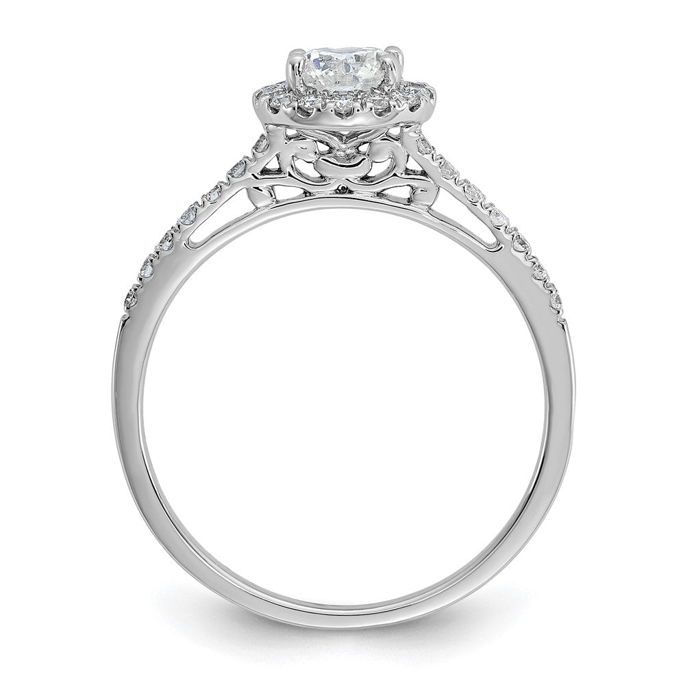 14kw 3/4ct Lab Grown Diamond VS/SI+ G+ Complete Size 5 Halo Eng Ring