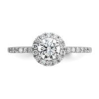 14kw 3/4ct Lab Grown Diamond VS/SI+ G+ Complete Size 7 Halo Eng Ring