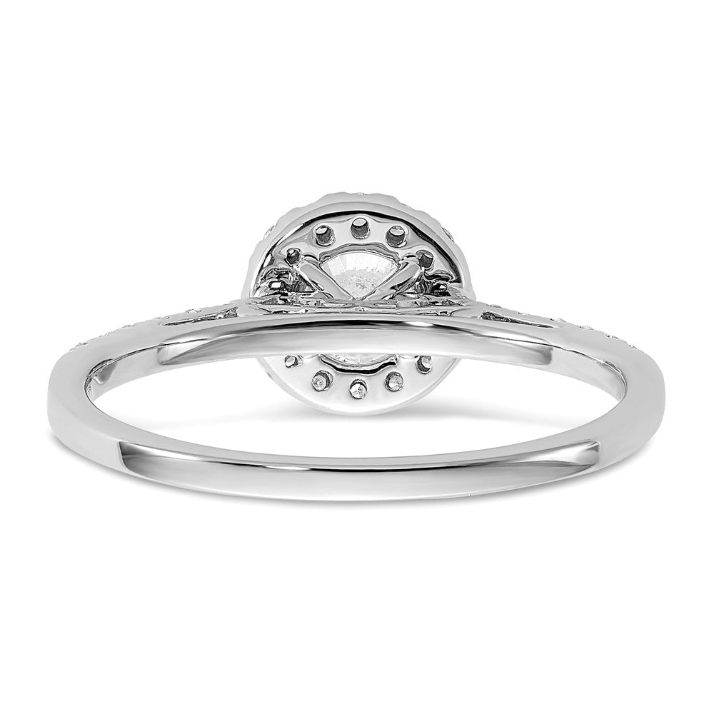 14kw 3/4ct Lab Grown Diamond VS/SI+ G+ Complete Size 5 Halo Eng Ring