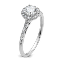 14kw 3/4ct Lab Grown Diamond VS/SI+ G+ Complete Size 7 Halo Eng Ring