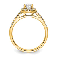 14k 3/4ct Lab Grown Diamond VS/SI+ G+ Complete Size 5 Halo Eng Ring