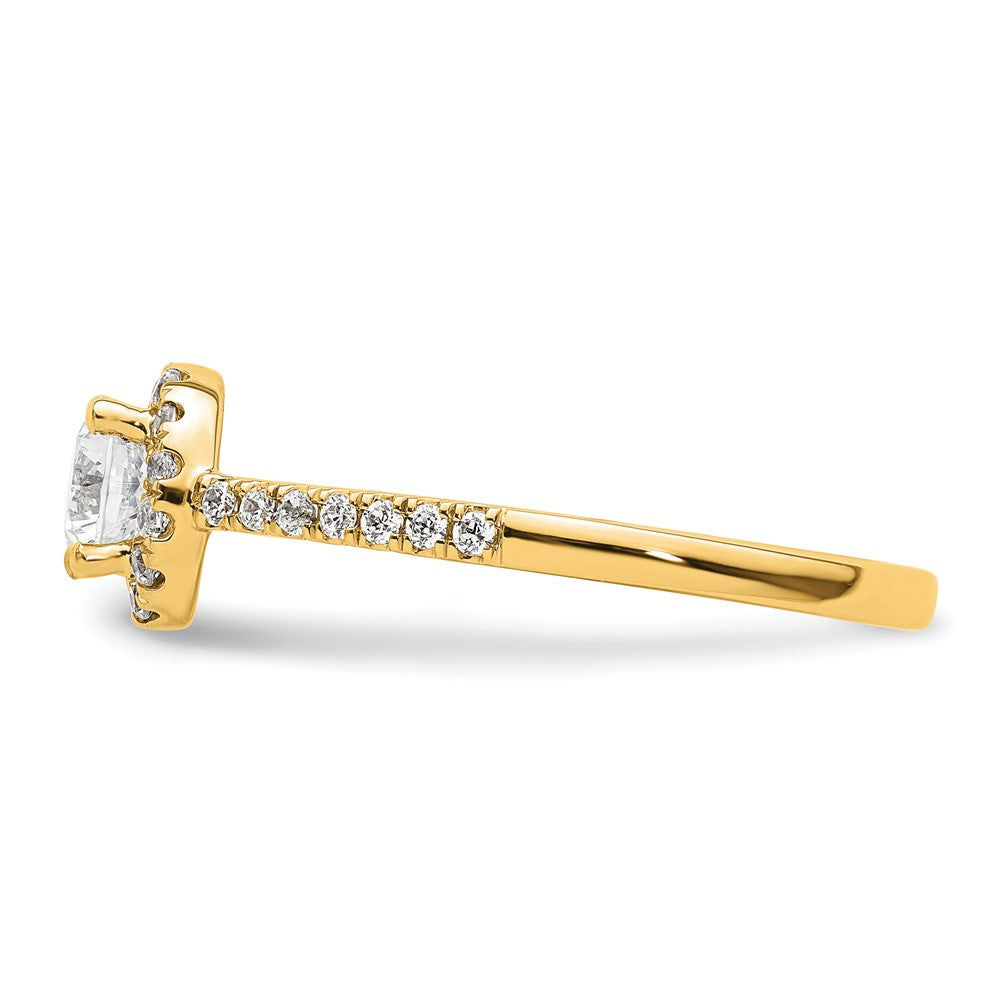 14k 3/4ct Lab Grown Diamond VS/SI+ G+ Complete Size 7 Halo Eng Ring