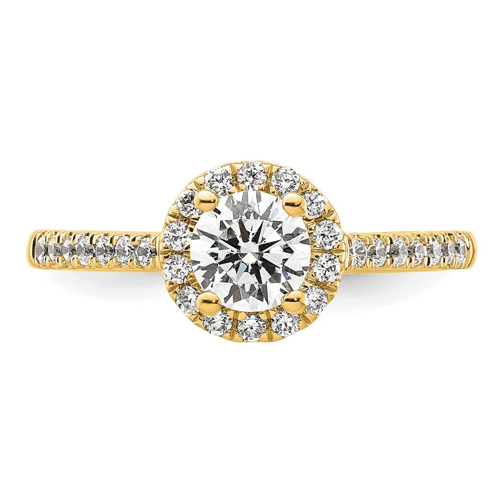 14k 3/4ct Lab Grown Diamond VS/SI+ G+ Complete Size 9 Halo Eng Ring