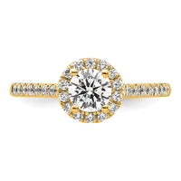 14k 3/4ct Lab Grown Diamond VS/SI+ G+ Complete Size 7 Halo Eng Ring