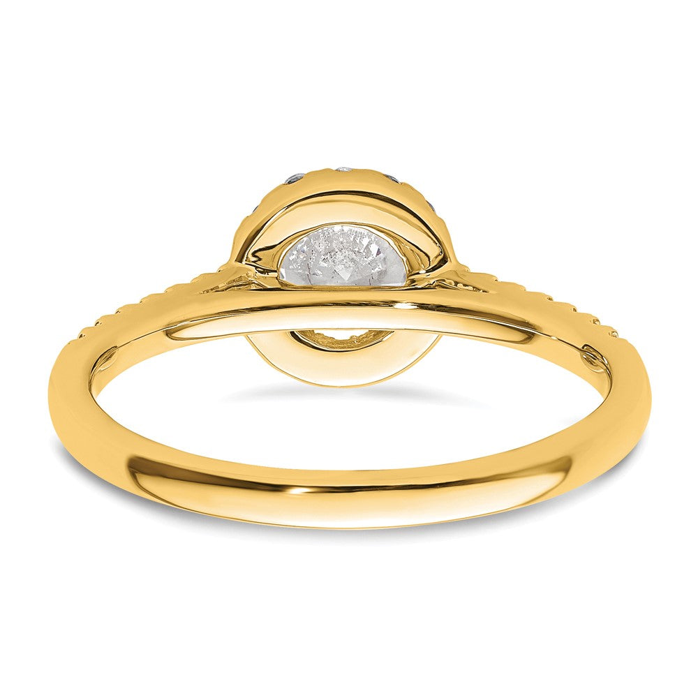 14k 3/4ct Lab Grown Diamond VS/SI+ G+ Complete Size 7 Halo Eng Ring