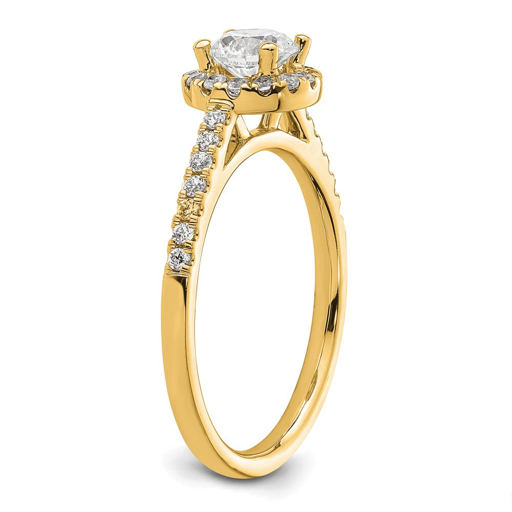 14k 3/4ct Lab Grown Diamond VS/SI+ G+ Complete Size 9 Halo Eng Ring
