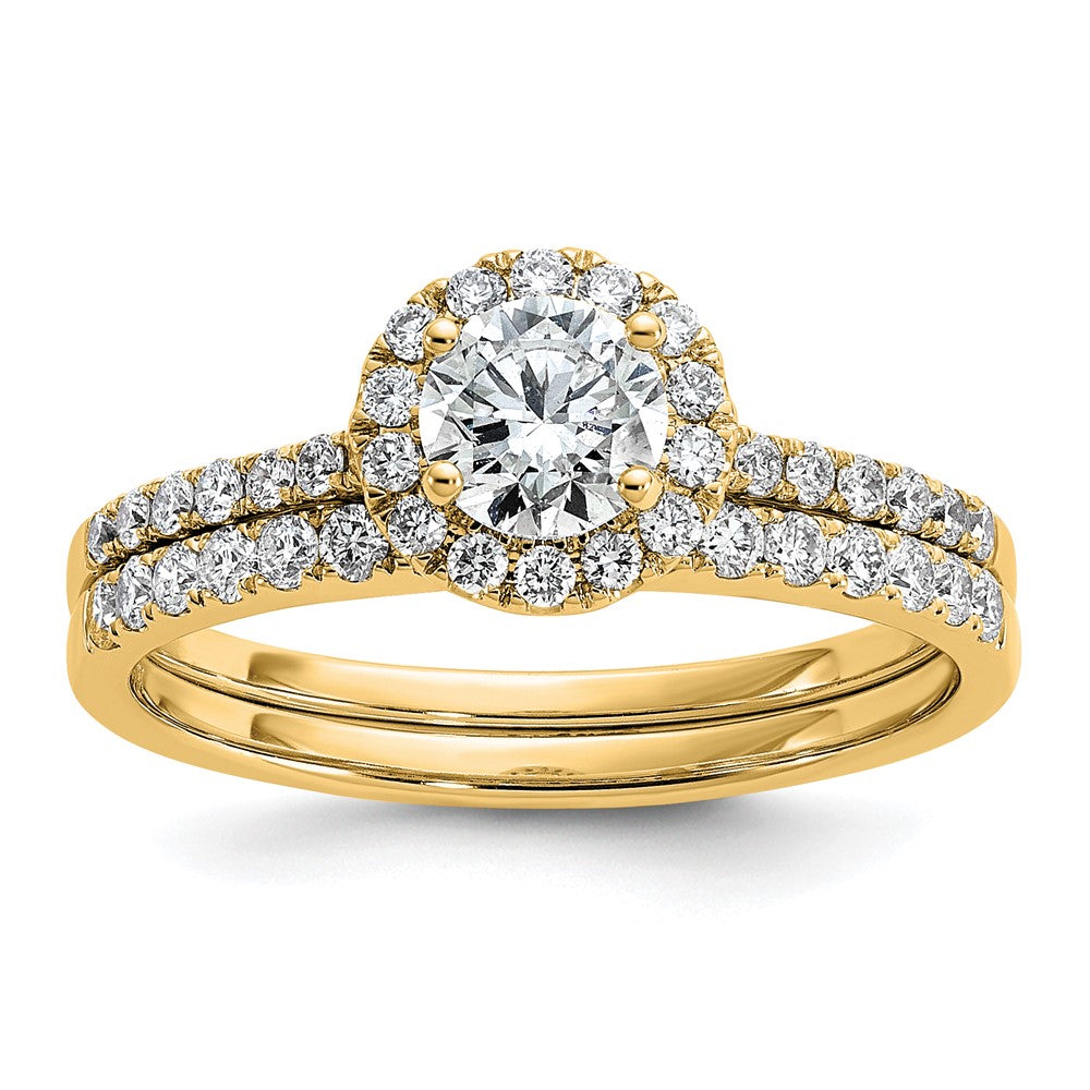 14k 3/4ct Lab Grown Diamond VS/SI+ G+ Complete Size 9 Halo Eng Ring