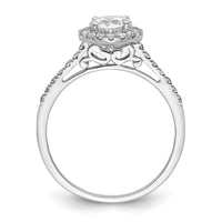 14kw 1/4ct Lab Grown Dia VS/SI+ G+ 3/4ct Round Center Semi Halo Eng Ring
