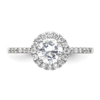 14kw 1/4ct Lab Grown Dia VS/SI+ G+ 3/4ct Round Center Semi Halo Eng Ring
