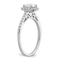 14kw 1/4ct Lab Grown Dia VS/SI+ G+ 3/4ct Round Center Semi Halo Eng Ring