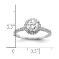 14kw 1/4ct Lab Grown Dia VS/SI+ G+ 3/4ct Round Center Semi Halo Eng Ring