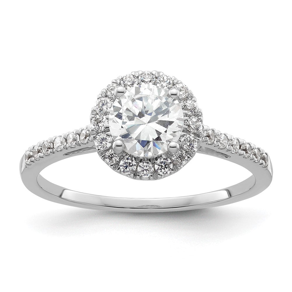 14kw 1/4ct Lab Grown Dia VS/SI+ G+ 3/4ct Round Center Semi Halo Eng Ring