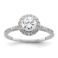 14kw 1/4ct Lab Grown Dia VS/SI+ G+ 3/4ct Round Center Semi Halo Eng Ring