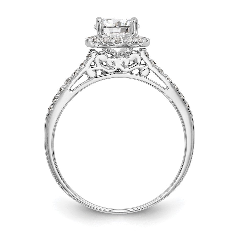 14kw 1/4ct Lab Grown Dia VS/SI+ G+ 1ct Round Center Semi Halo Eng Ring