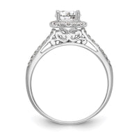 14kw 1/4ct Lab Grown Dia VS/SI+ G+ 1ct Round Center Semi Halo Eng Ring