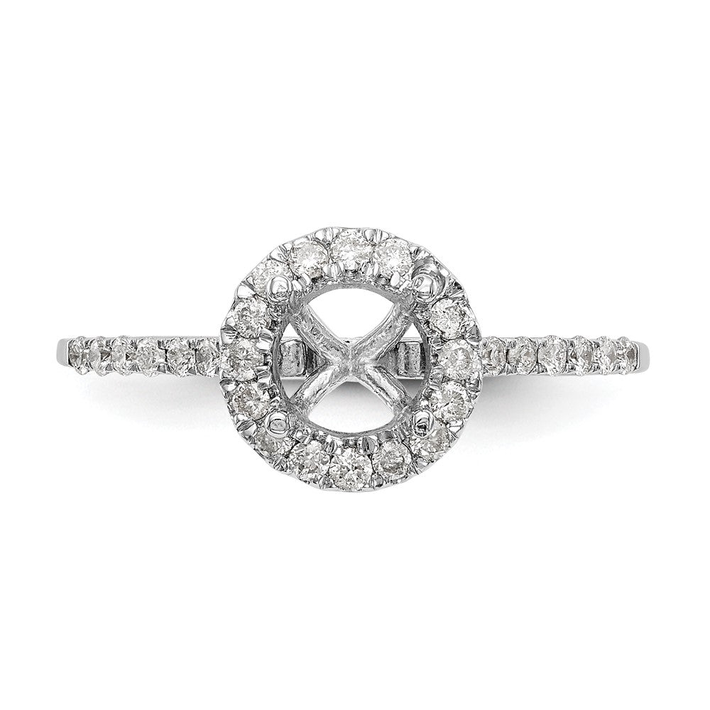 14kw 1/4ct Lab Grown Dia VS/SI+ G+ 1ct Round Center Semi Halo Eng Ring