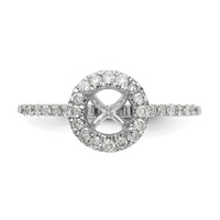14kw 1/4ct Lab Grown Dia VS/SI+ G+ 1ct Round Center Semi Halo Eng Ring